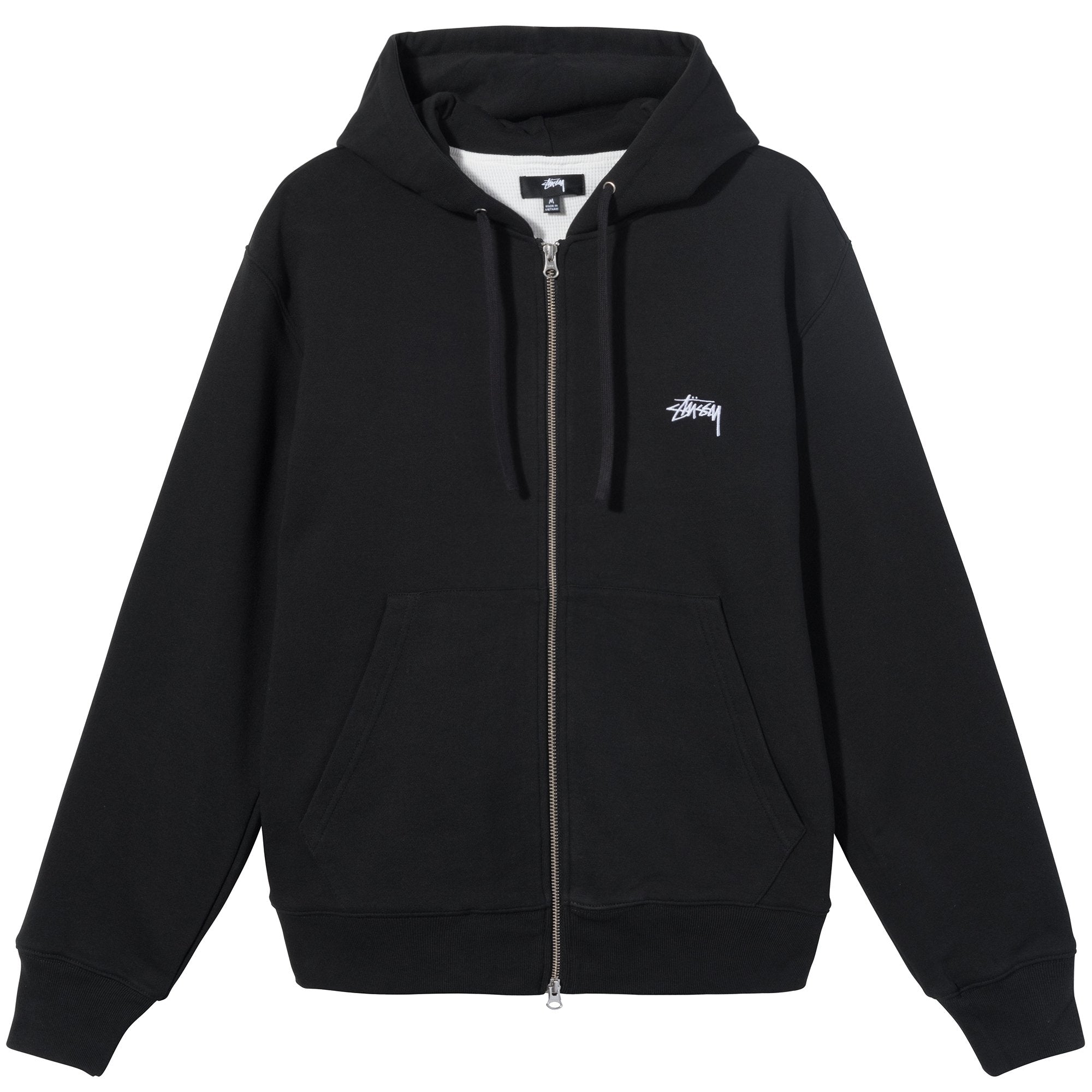 Stussy Thermal Zip Hoodie - Black, XL